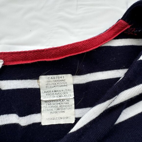 Jane and Delancey Nautical Boat Neck Long-sleeve Tee Stripped Navy White Small - Picture 12 of 15